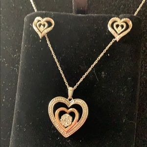 COPY - Diamond silver 925 and rose gold 10k heart…